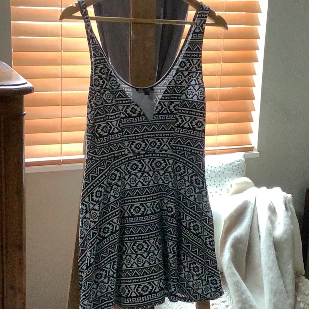 Express Black and White Geometric Mini Dress